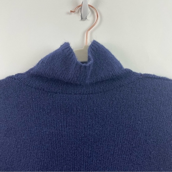 Gap Brushed Turtleneck Navy Wool Blend Relaxed Collar & Sleeves Large - Picture 9 of 14